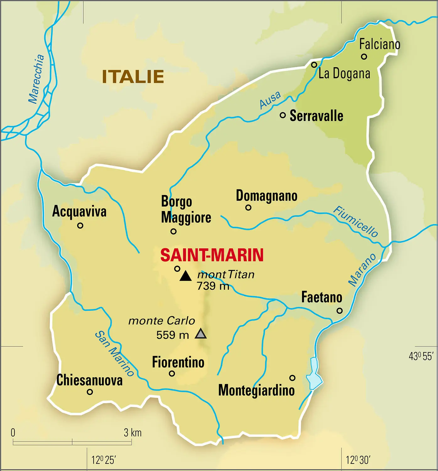 Saint-Marin : carte physique