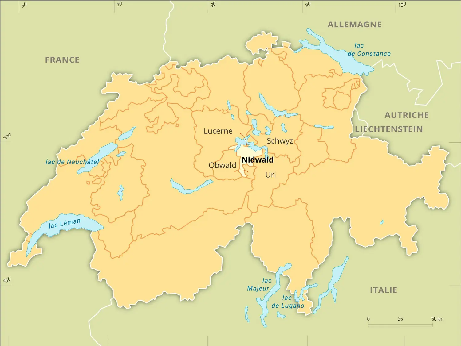 Nidwald : carte de situation du canton