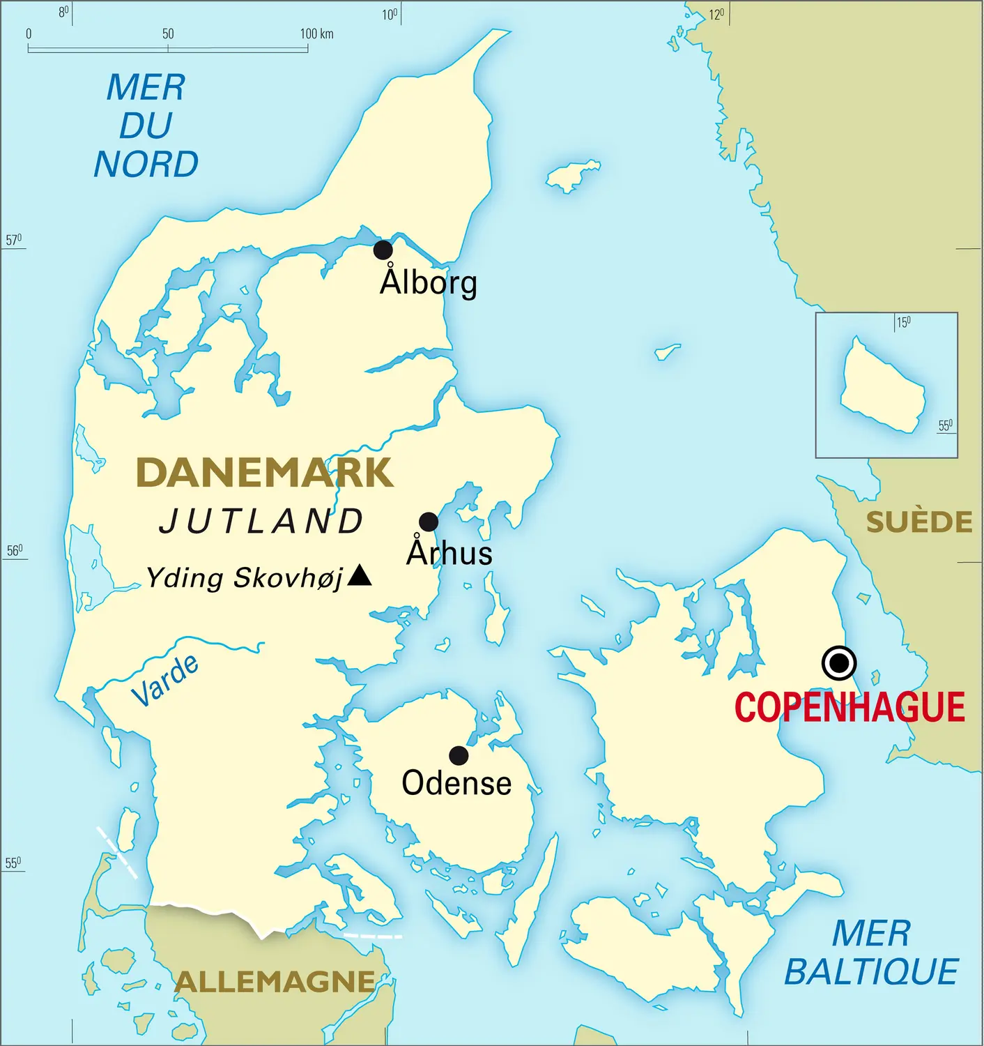 Danemark : carte générale