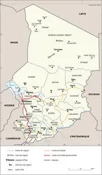 Tchad : découpage administratif - crédits : Encyclopædia Universalis France