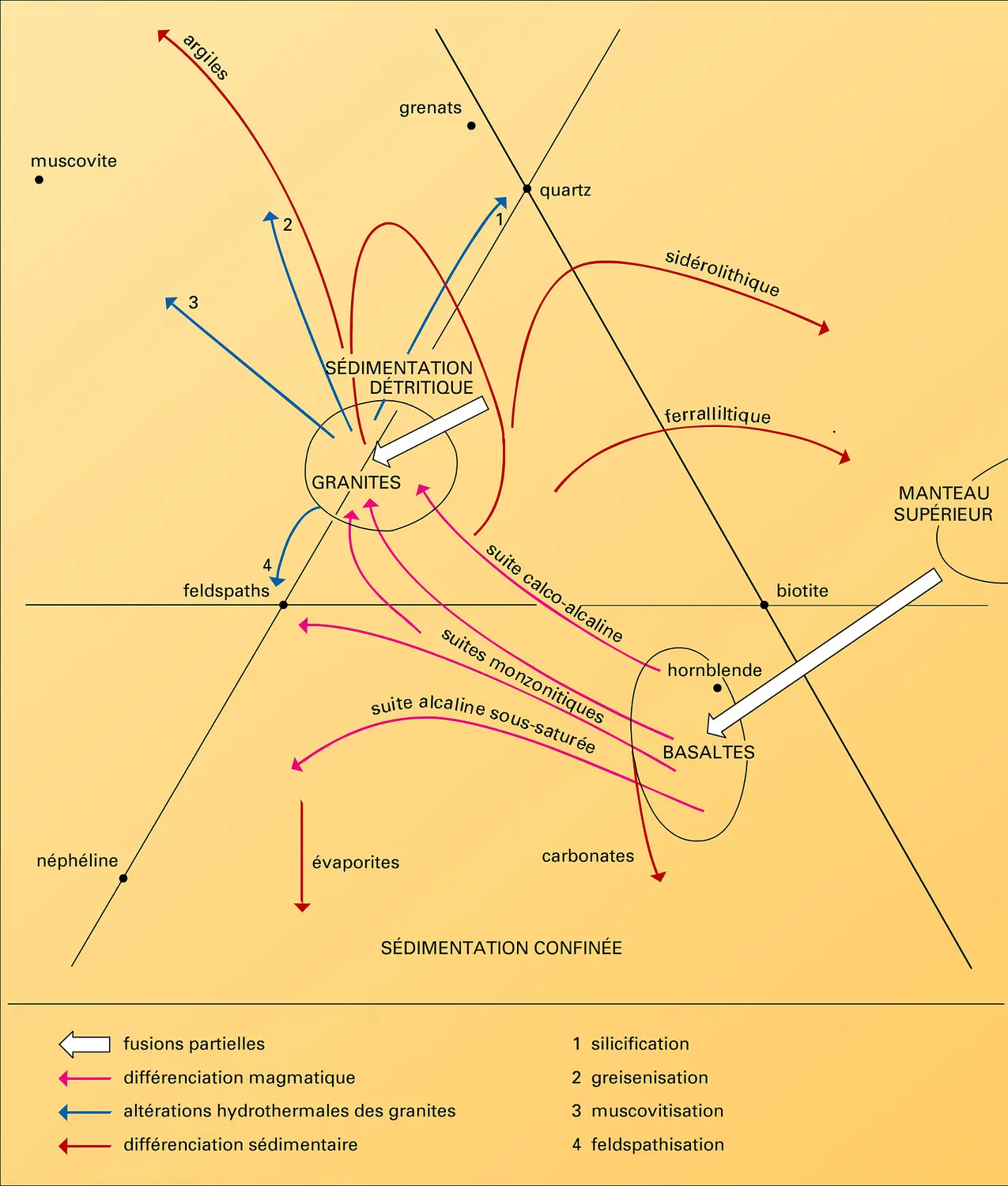 Différenciation magmatique et sédimentaire