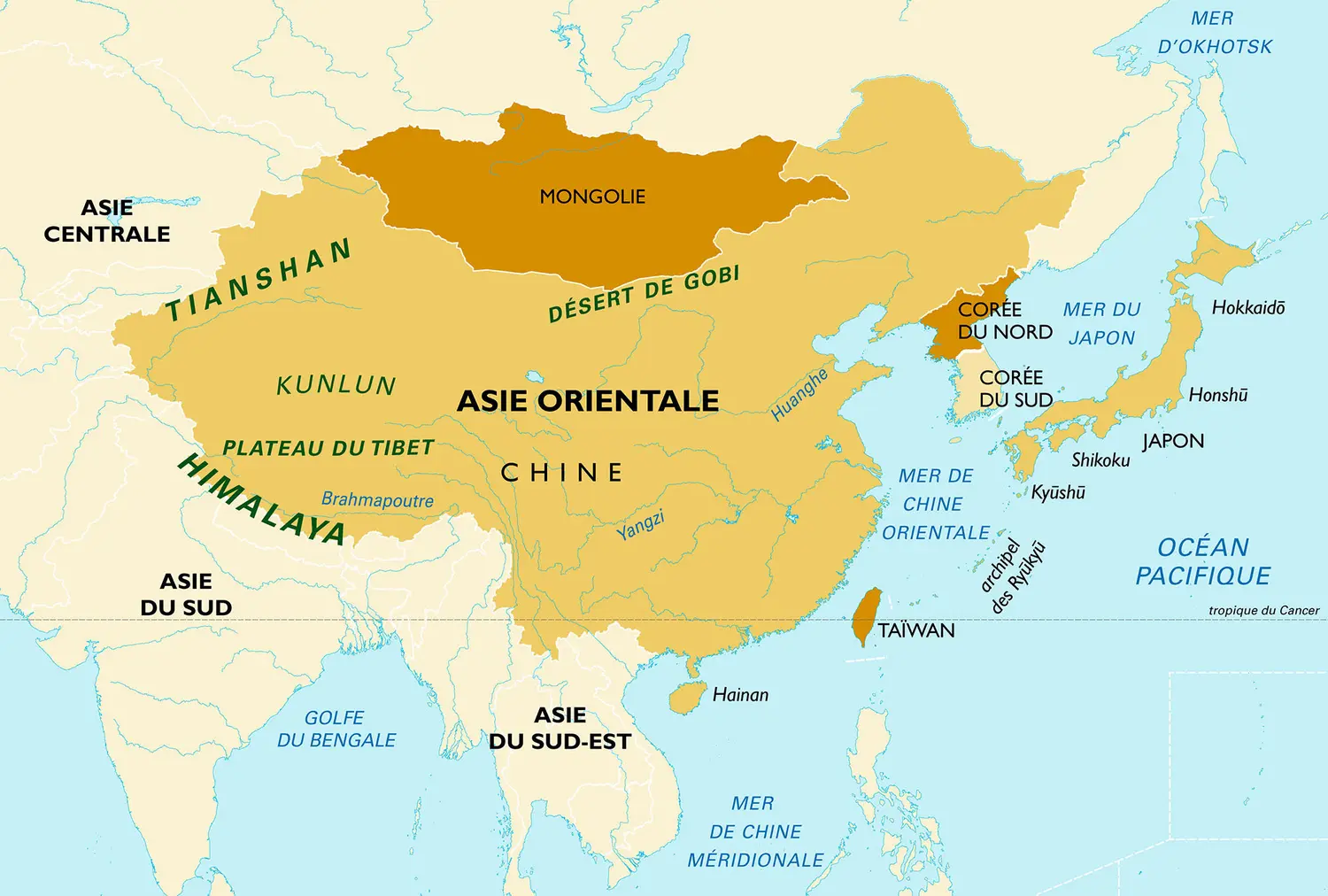 Asie orientale : carte générale