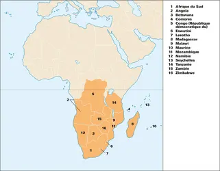 SADC (Southern African Development Community) - crédits : Encyclopædia Universalis France