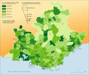 Provence-Alpes-Côte d'Azur : les grands foyers industriels - crédits : Encyclopædia Universalis France