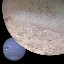 Triton et Neptune - crédits : NASA/ JPL/ USGS