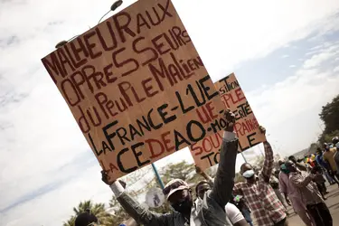 Manifestations au Mali contre les sanctions imposées par la CEDEAO, 2022 - crédits : Florent Vergnes/ AFP