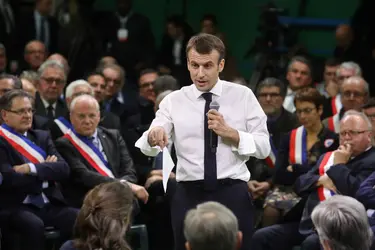 Emmanuel Macron lors du grand débat national, 2019 - crédits : Ludovic Marin/ AFP