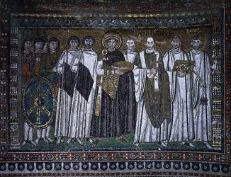 Justinien et l'archevêque Maximien - crédits :  Bridgeman Images 