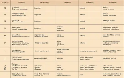 Nématodes parasites de l'homme - crédits : Encyclopædia Universalis France