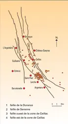 Briançonnais : épicentres des séismes de 1977 - crédits : Encyclopædia Universalis France