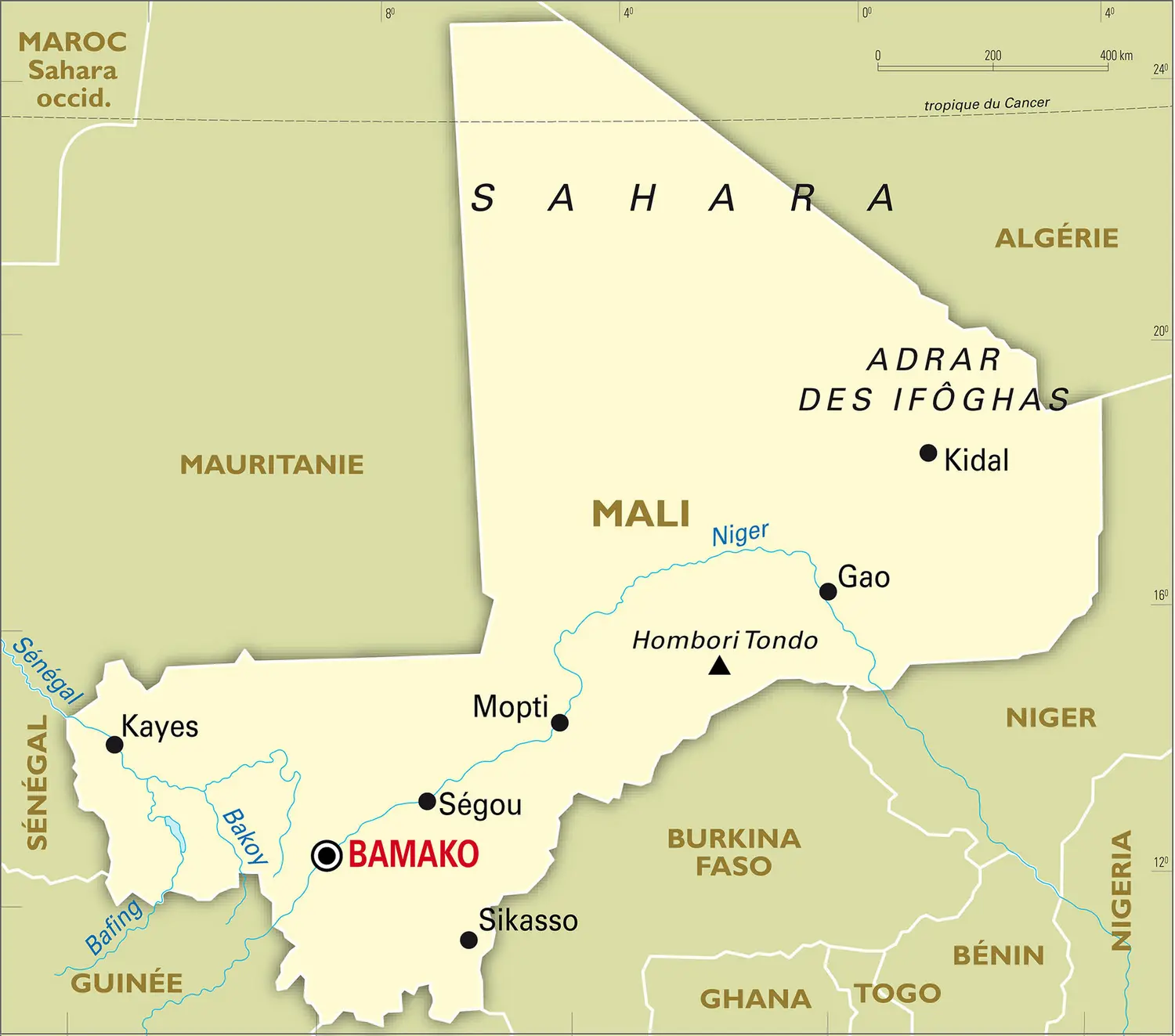 Mali : carte générale