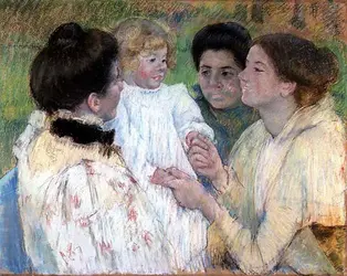<it>Femmes admirant un enfant</it>, M. Cassatt - crédits : Don de Edward Chandler Walker,  Bridgeman Images 