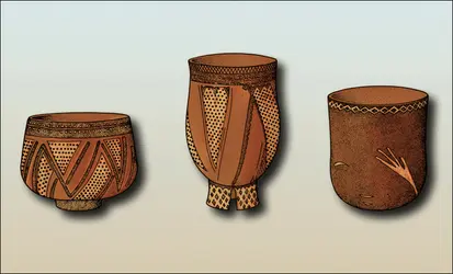 Vases du Néolithique ancien, Bulgarie [1] - crédits : Encyclopædia Universalis France