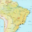 Brésil : carte physique - crédits : Encyclopædia Universalis France