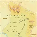 Tchad : carte physique - crédits : Encyclopædia Universalis France