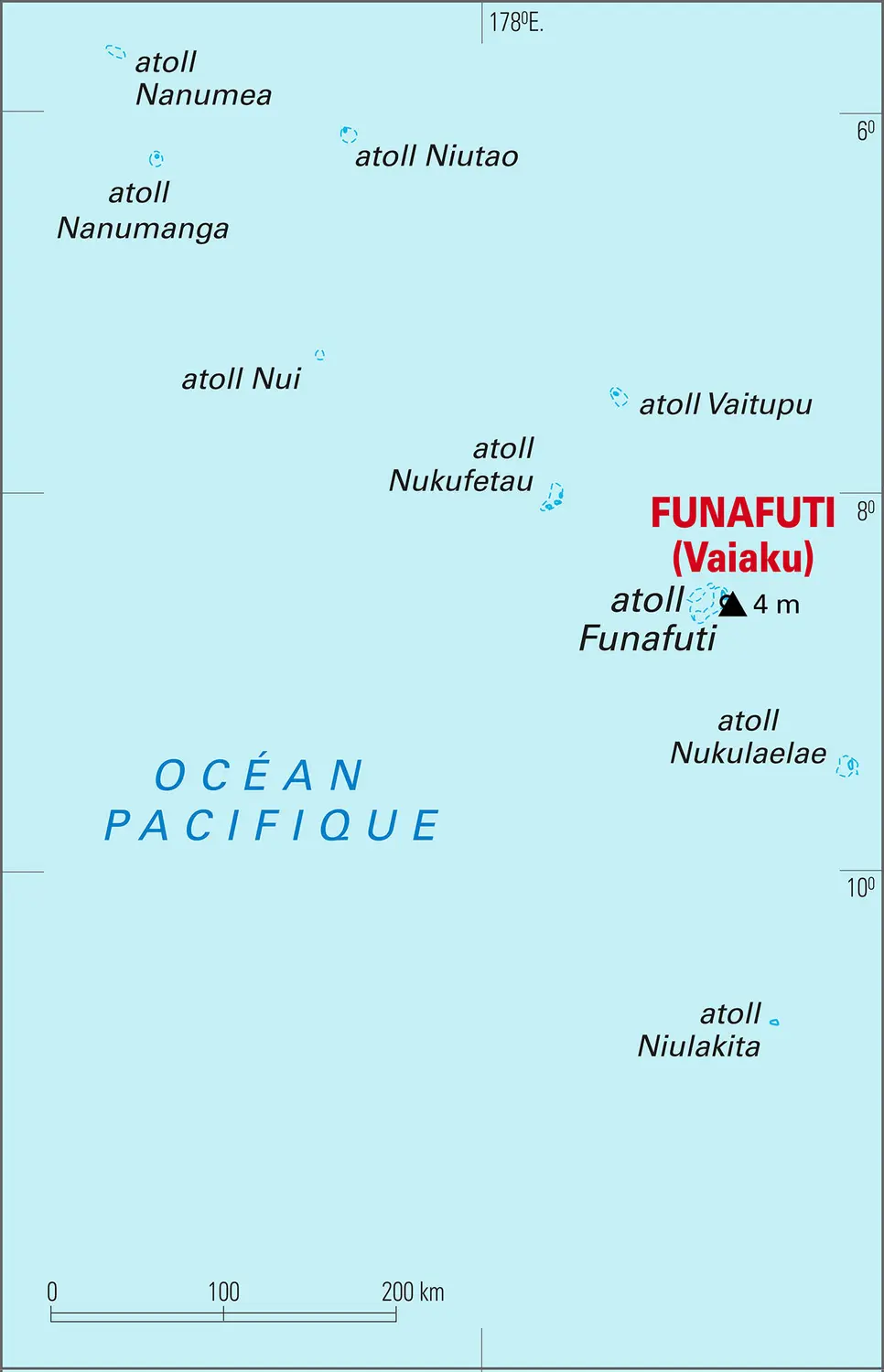 Tuvalu : carte physique