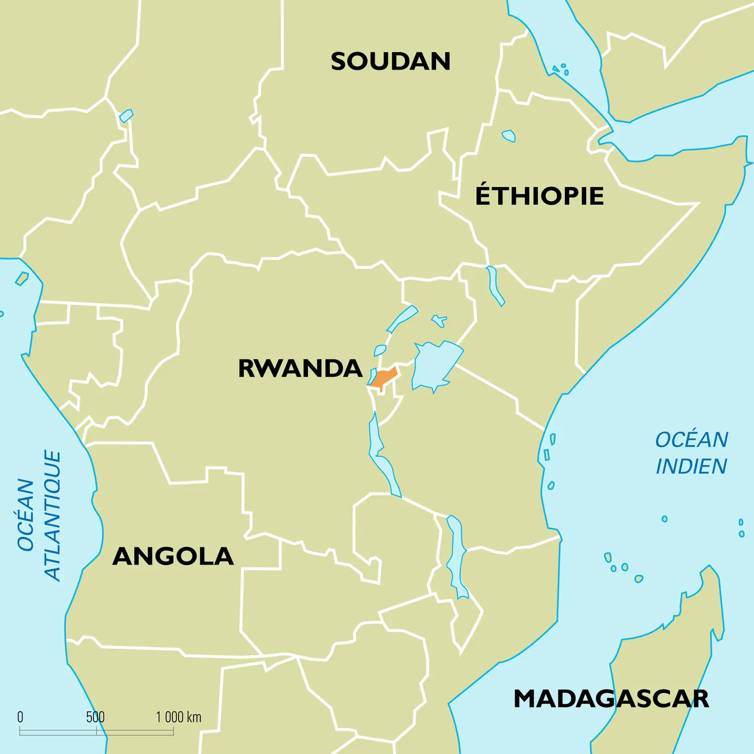 Rwanda : carte de situation