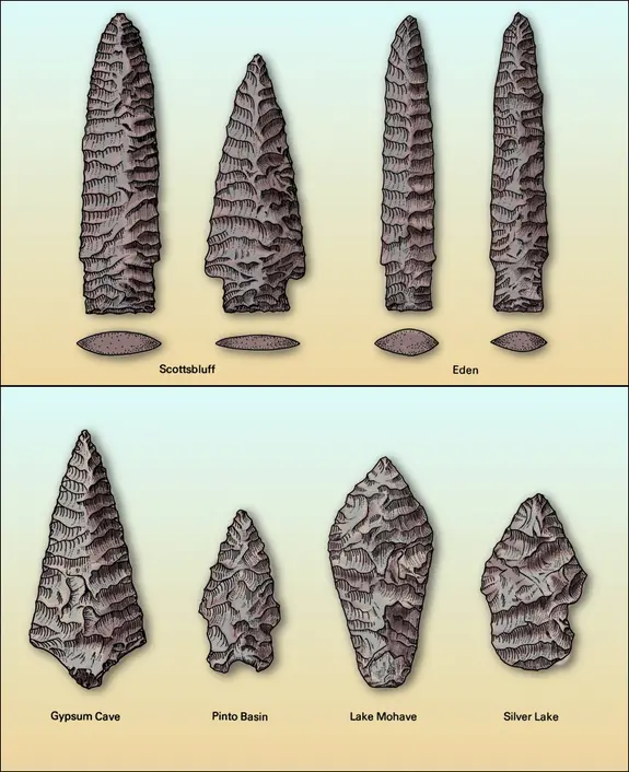 Pointes lancéolées à pédoncule et pointes rhomboïdales