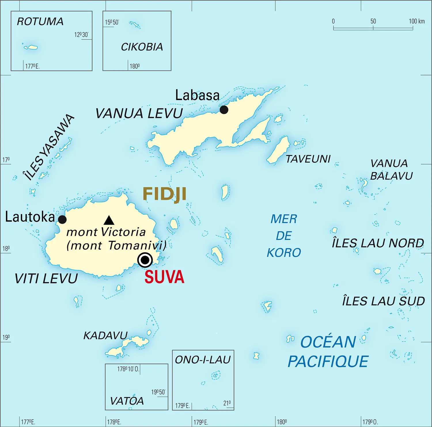 Fidji : carte générale