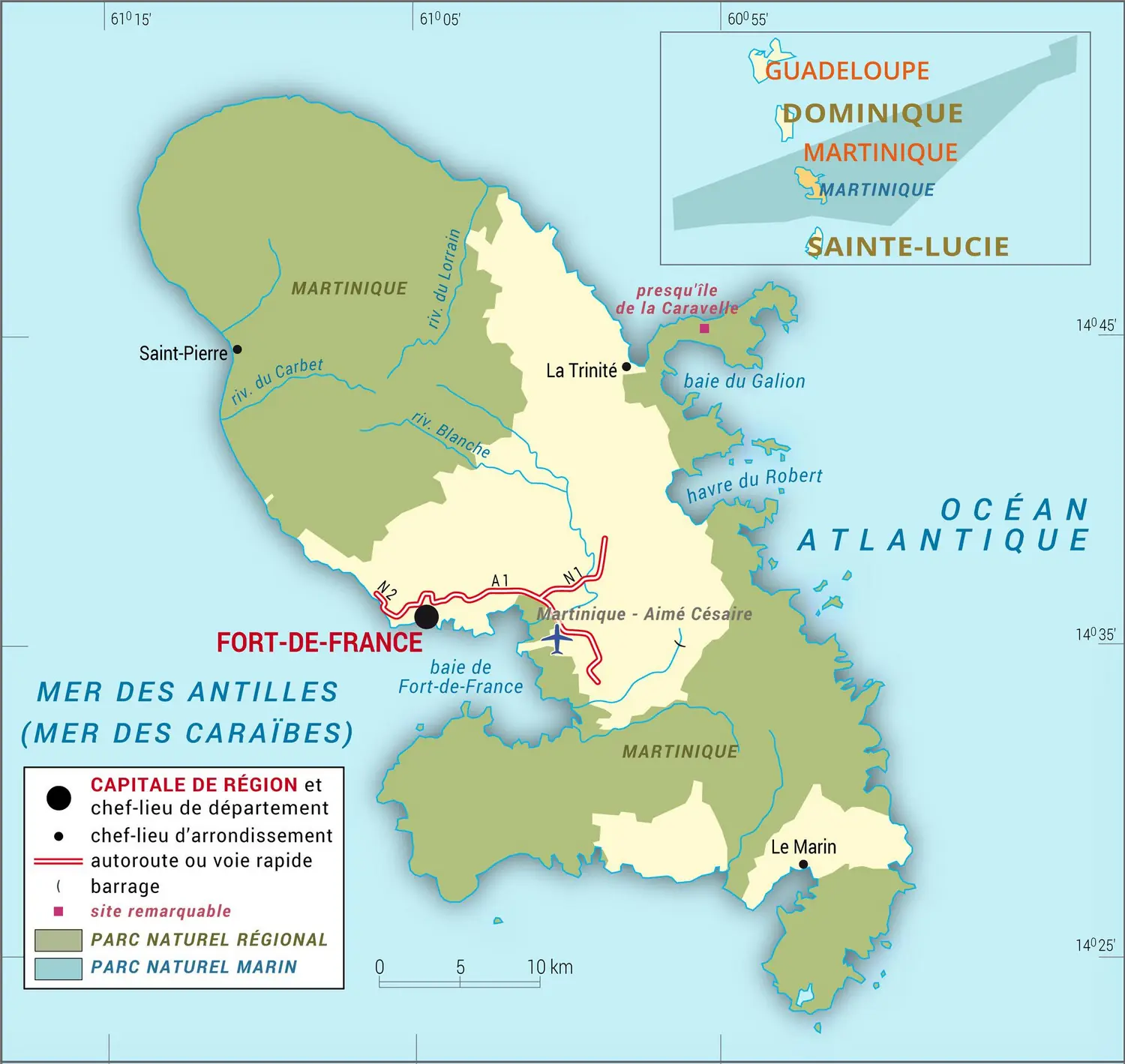 Martinique [France] : carte administrative