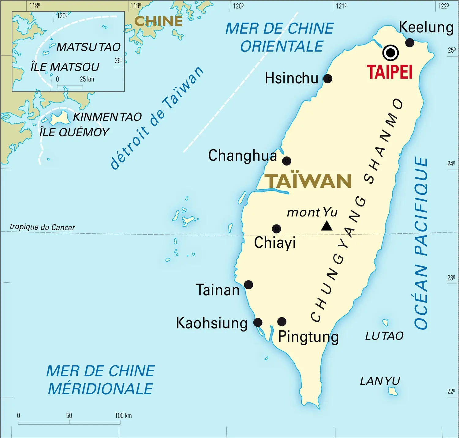 Taïwan : carte générale