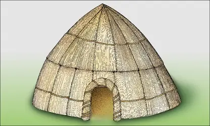 Reconstitution d'une hutte précéramique, Pérou - crédits : Encyclopædia Universalis France