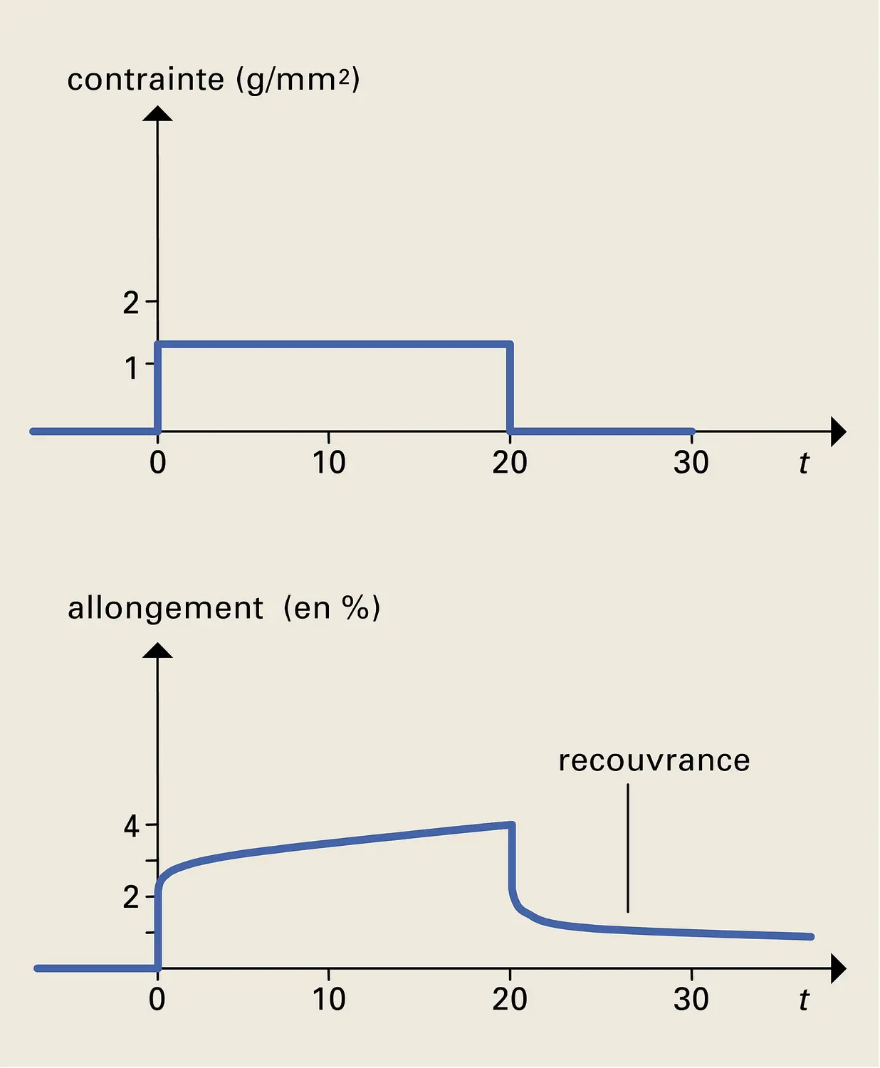 Fluage sur un polyisobutylène