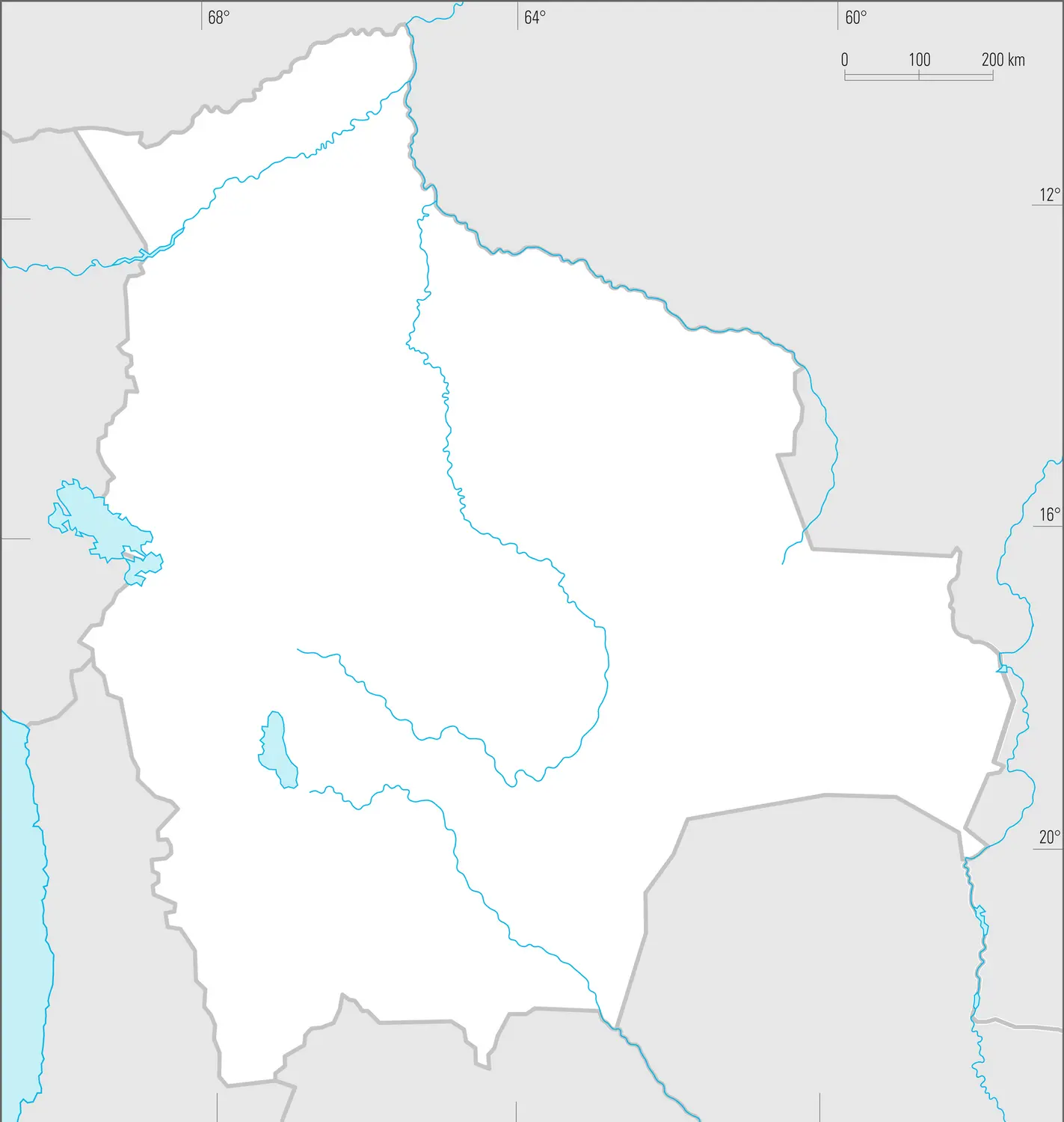 Bolivie : carte vierge