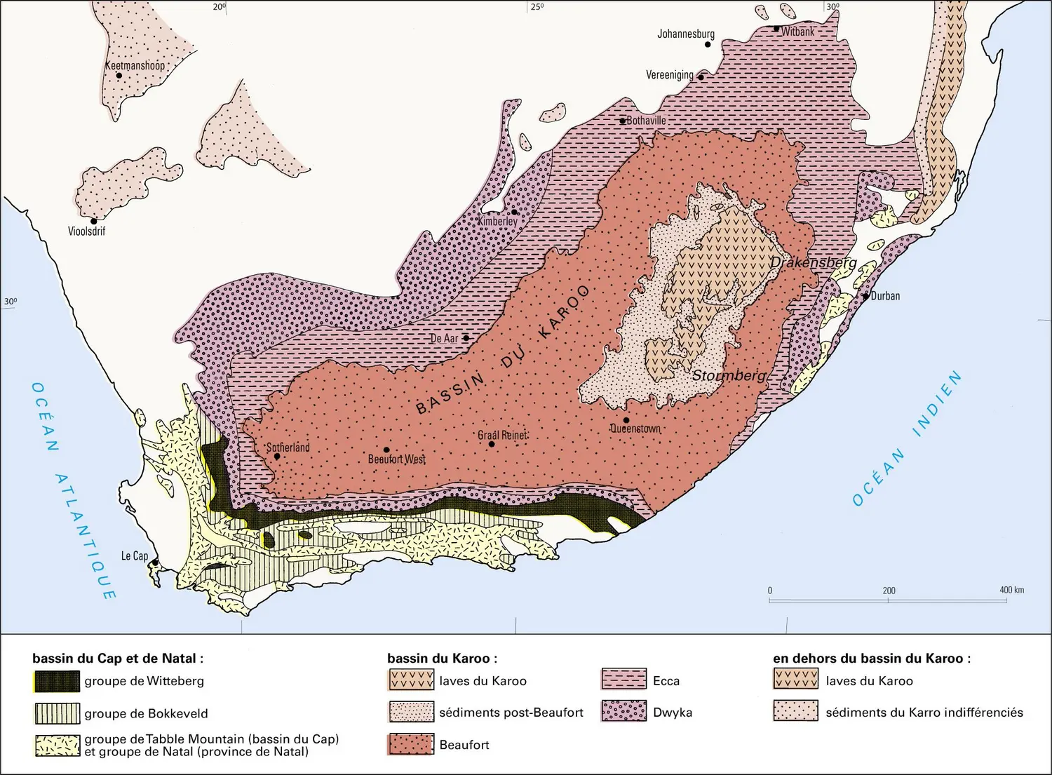 Karoo et sud du continent au Paléozoïque