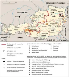 Autriche : organisation de l'espace - crédits : Encyclopædia Universalis France