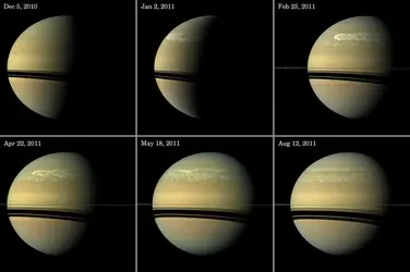 La grande tempête de Saturne de 2010-2011 - crédits : NASA/ JPL-Caltech/ SSI
