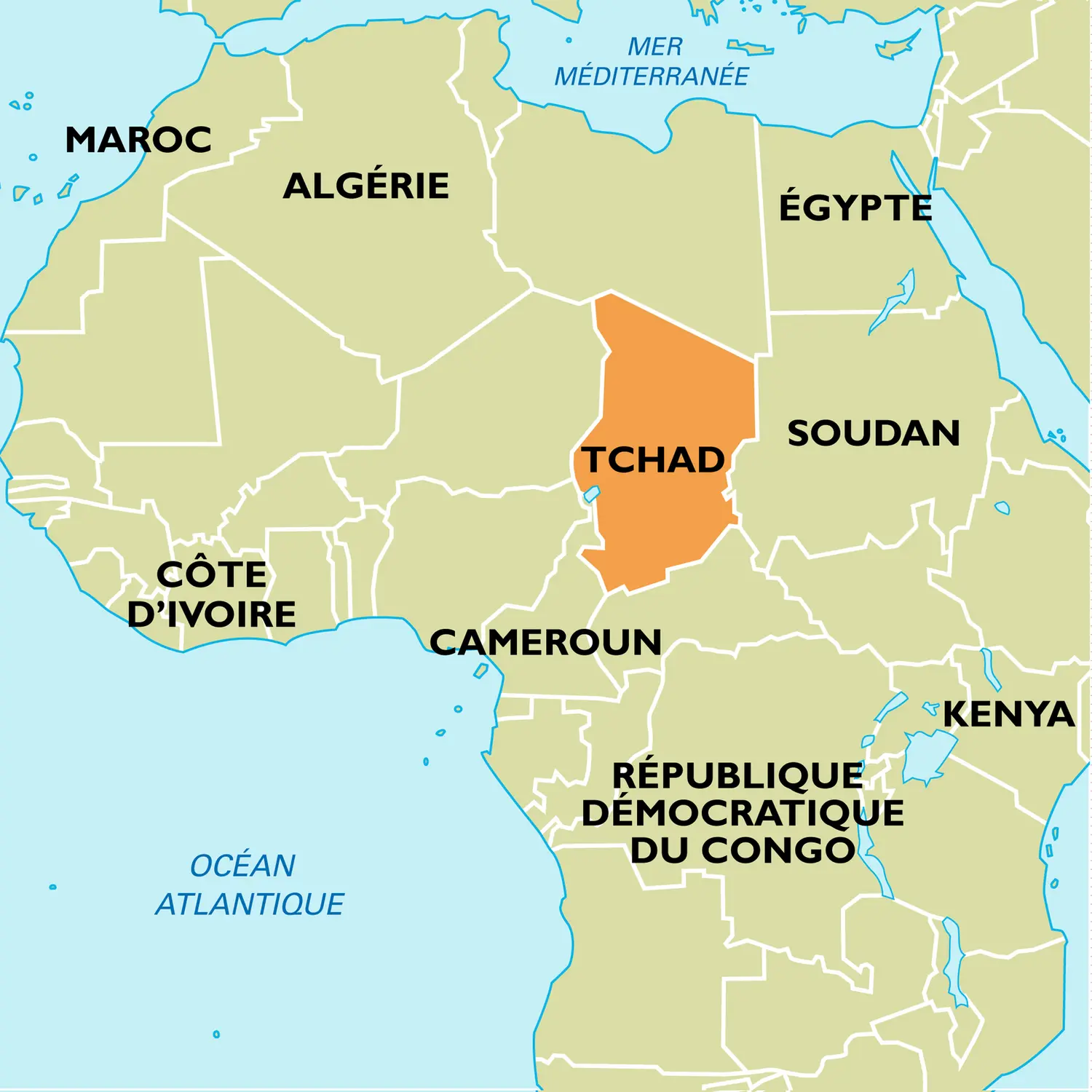 Tchad : carte de situation