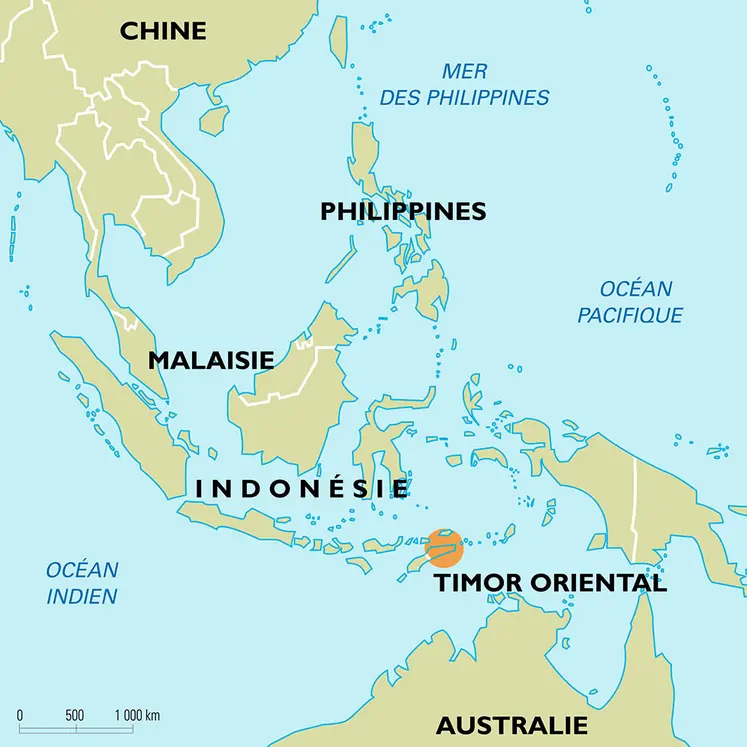 Timor oriental : carte de situation