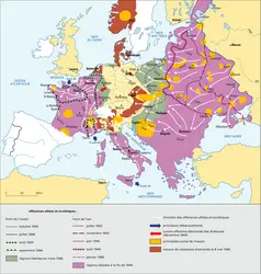 Seconde Guerre mondiale, Europe, 1943-1945 - crédits : Encyclopædia Universalis France