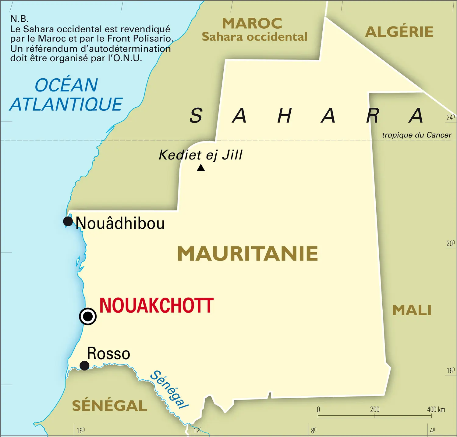 Mauritanie : carte générale - Média - Encyclopædia Universalis