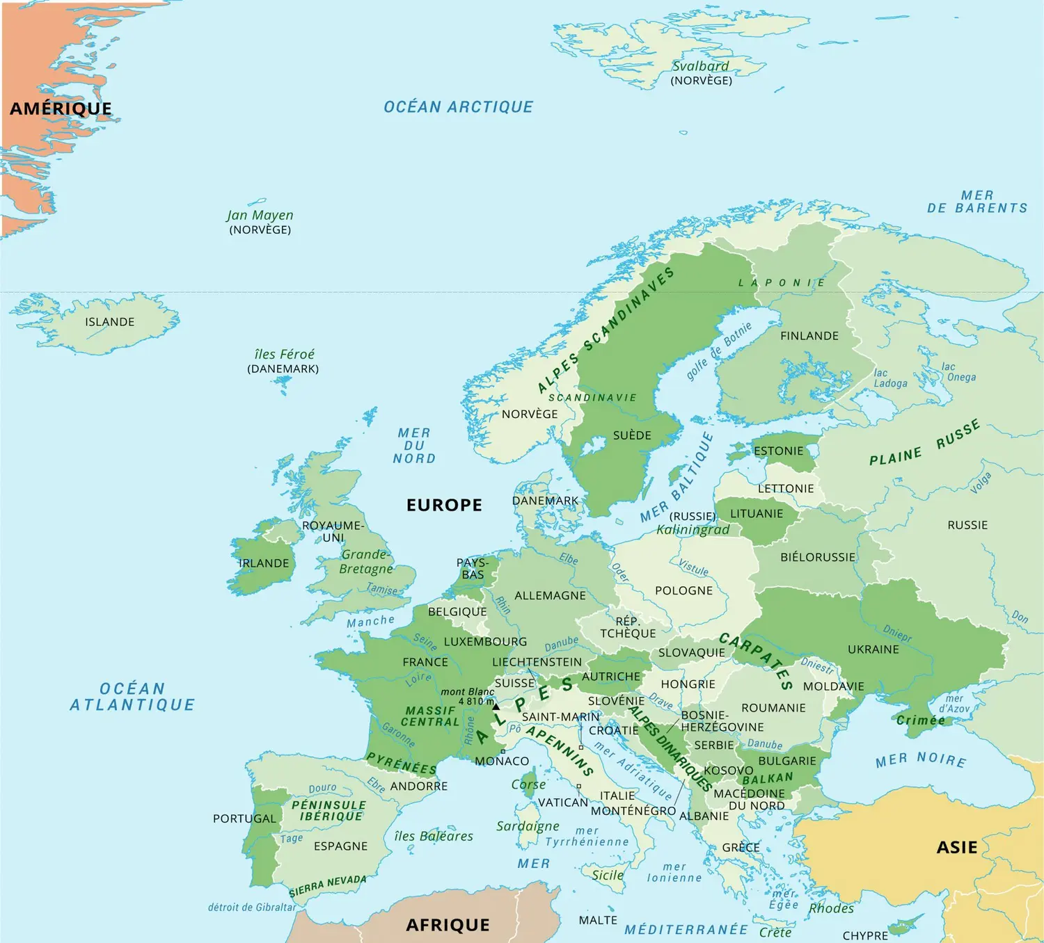 Europe : carte générale