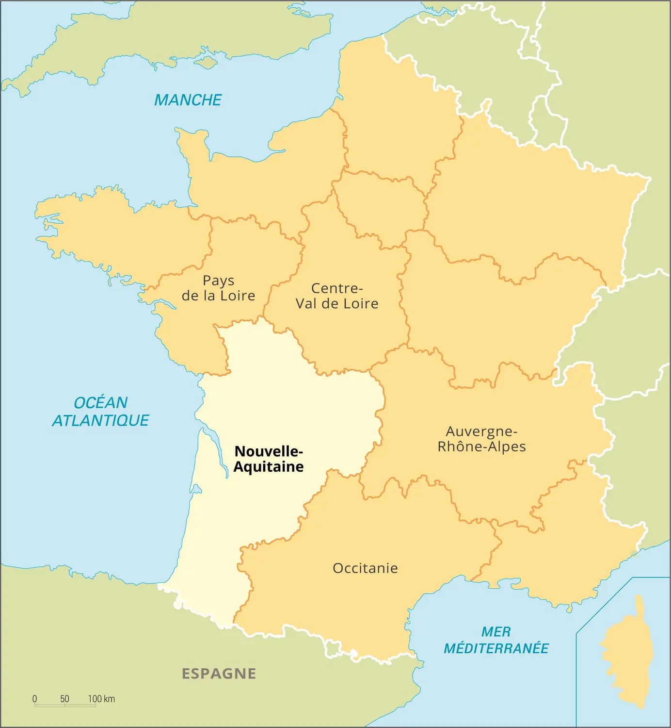 Nouvelle-Aquitaine : carte de situation