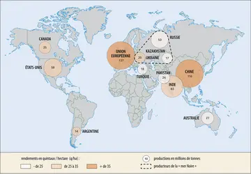 Blé : production 
 - crédits : Encyclopædia Universalis France