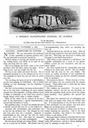 Premier numéro de <em>Nature</em> - crédits : © 1869, Springer Nature