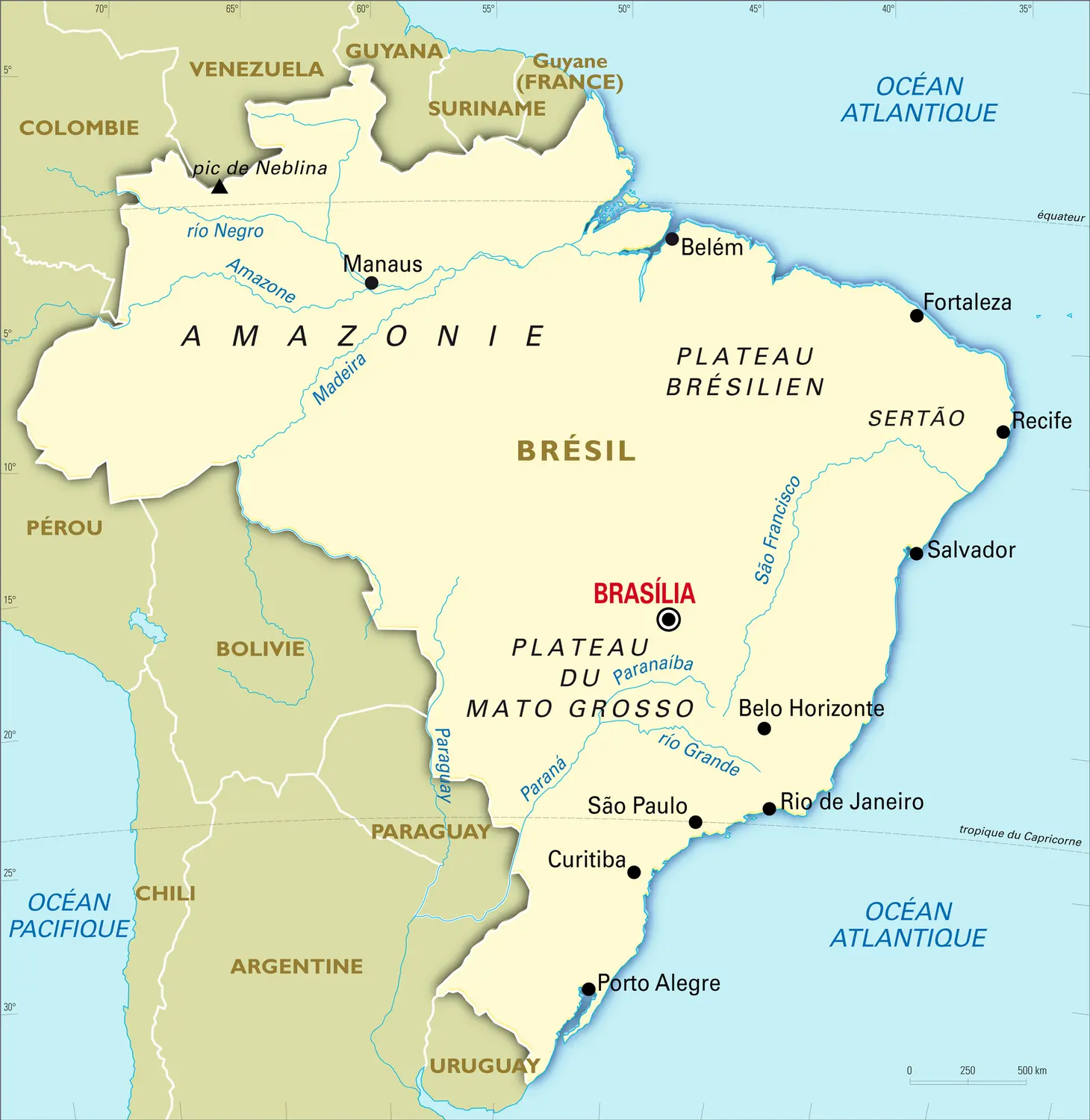 Brésil : carte générale