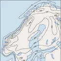 Baltique : remontée isostatique actuelle - crédits : Encyclopædia Universalis France