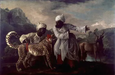 <it>Guépard avec deux serviteurs indiens</it>, G. Stubbs - crédits :  Bridgeman Images 