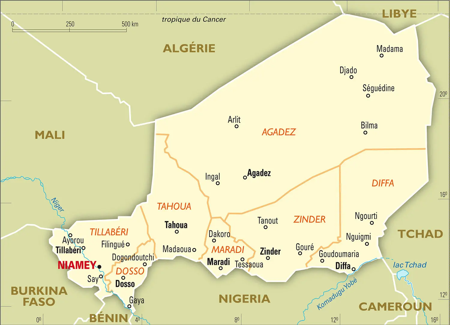 Niger : carte administrative