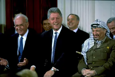 Accord Rabin-Arafat sur l'extension de l'autonomie palestinienne - crédits : Cynthia Johnson/ Time Life Pictures/ Getty Images