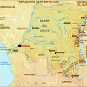 Congo (République démocratique du) : carte physique - crédits : Encyclopædia Universalis France