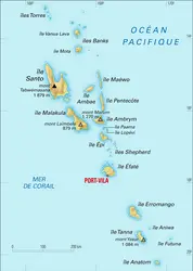 Vanuatu : carte physique - crédits : Encyclopædia Universalis France