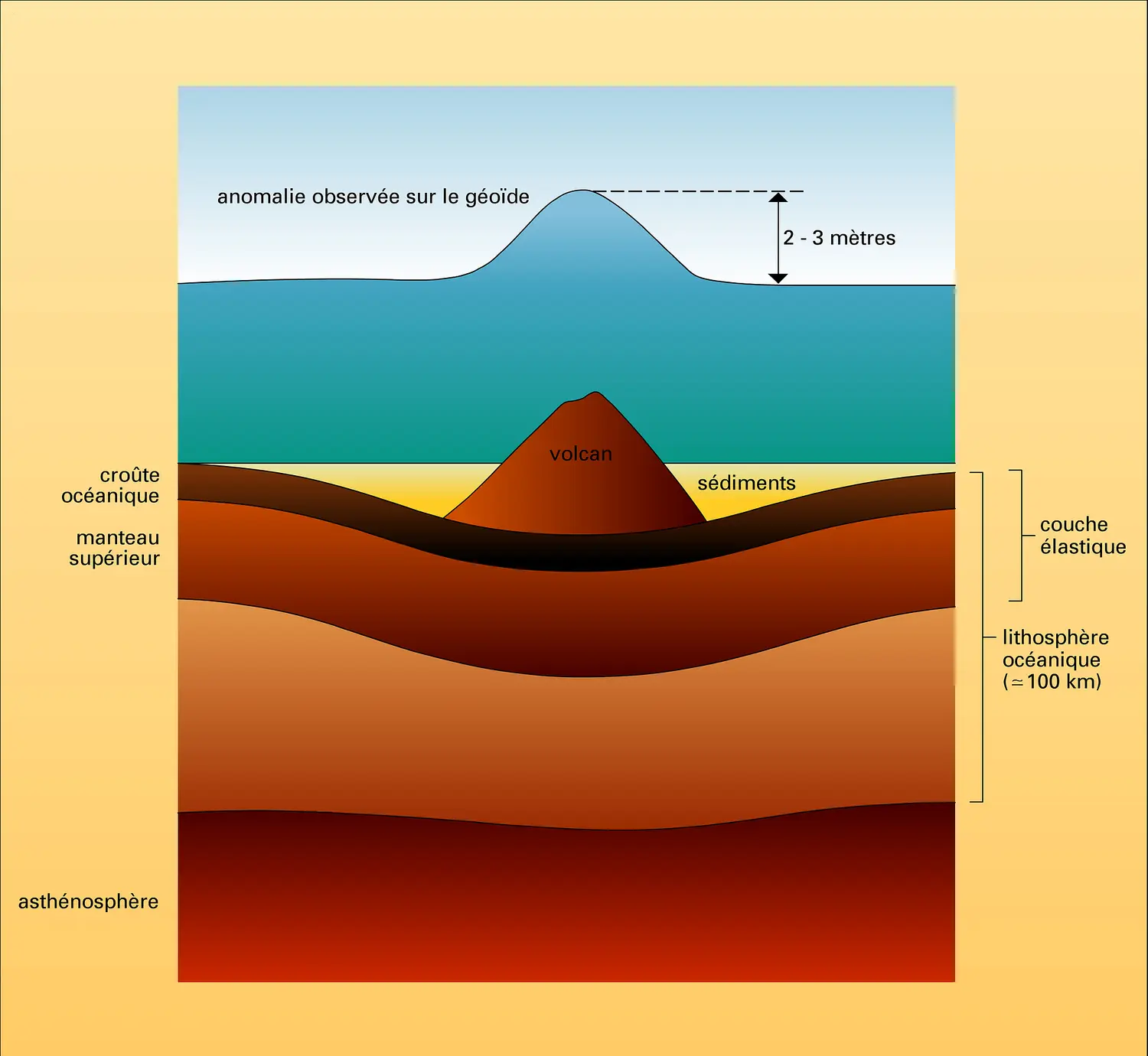 Relief sous-marin : compensation isostasique