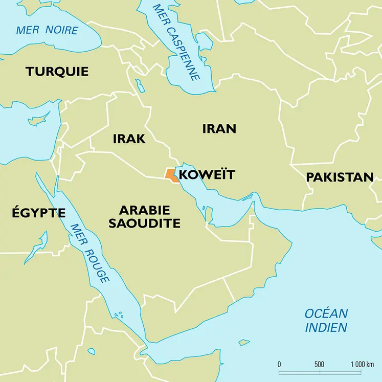 Koweït : carte de situation