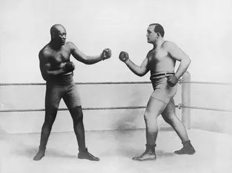 Jack Johnson contre Jim Jeffries - crédits : FPG/ Archive Photos/ Getty Images