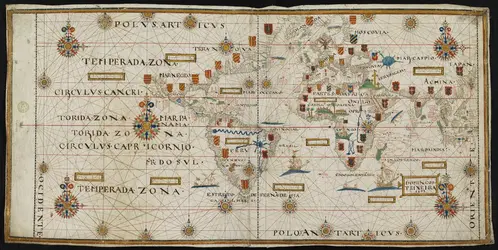 Planisphère de Domingos Teixeira, 1573 - crédits : Bibliothèque nationale de France (CPL GE SH ARCH-3)